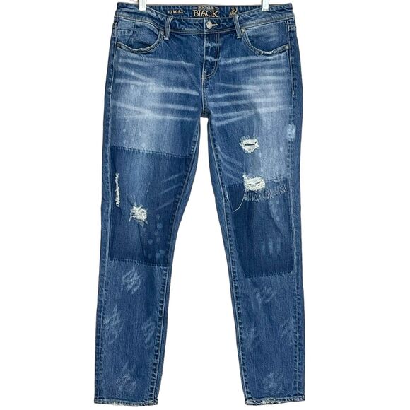 Buckle Black Fit No 53 Ankle Skinny Jeans 30 Denim Mid Rise Distressed Stretch - Picture 1 of 11